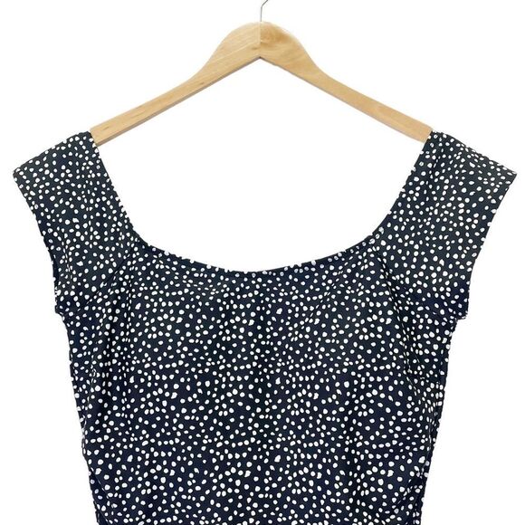 NWT Janela Bay Bardot One Piece Strappy Back Swimsuit Black White Dots Size XXXL - Picture 5 of 14